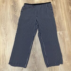 Theory Black and White Striped Cropped Pants